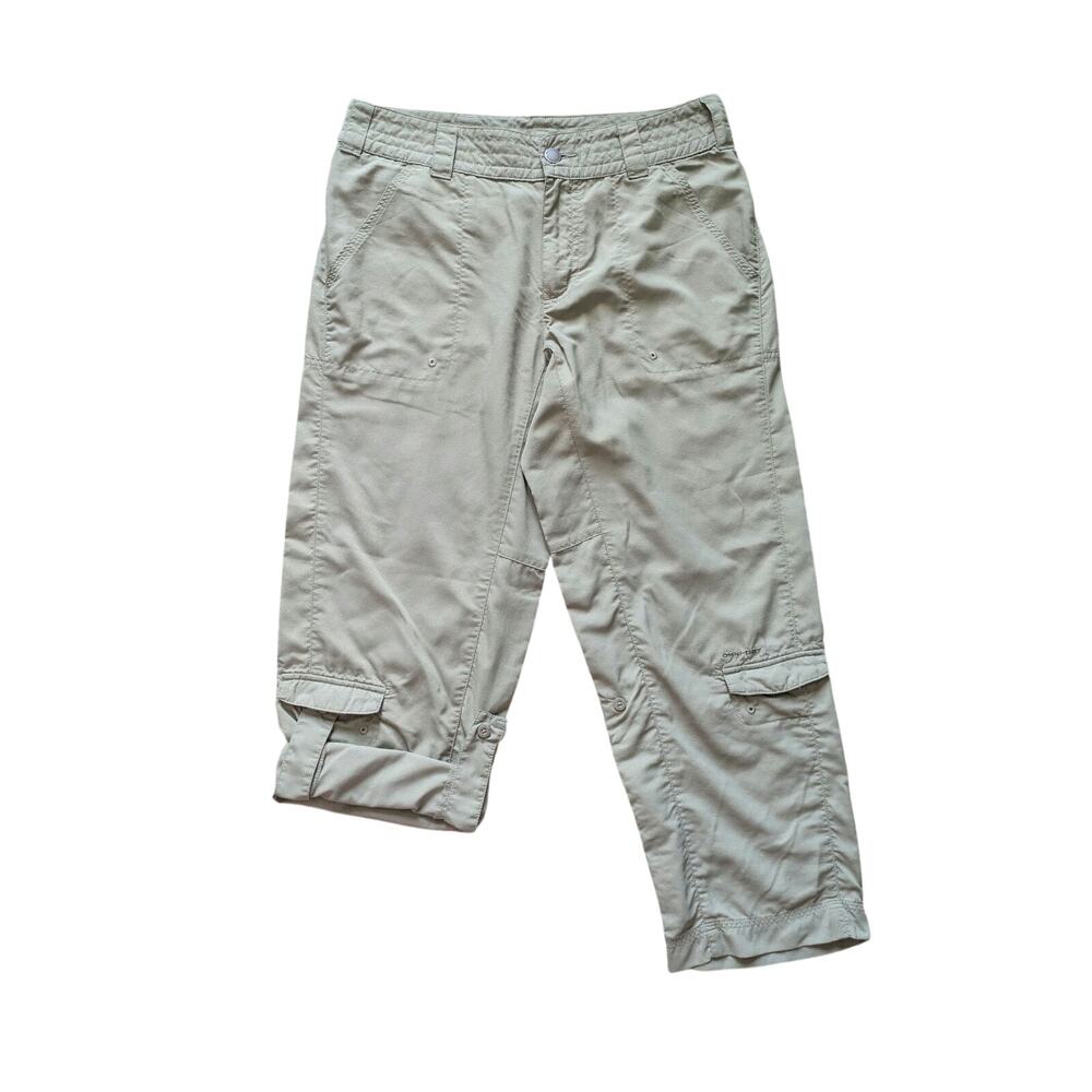 Columbia Titanium Packable Capri Pants Womens 4 Green Olive Omni-Dry Lightweight